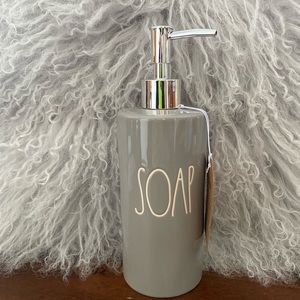 Rae Dunn grey soap dispenser